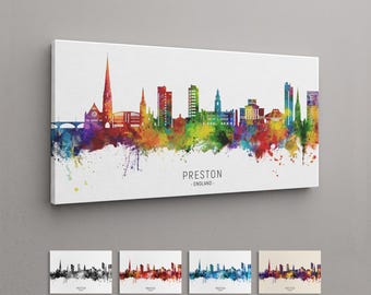 Preston Skyline England, Box Canvas Art Print (23092)