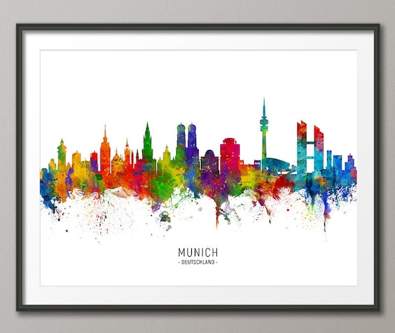 D\u00fcsseldorf Cityscape Germany D\u00fcsseldorf Skyline 4175 Watercolor Art Print Poster