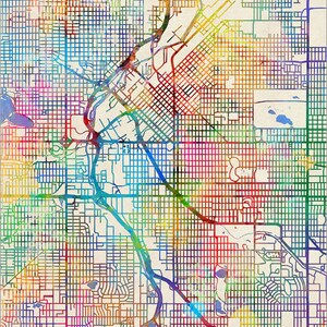 Denver Map, Denver Colorado City Street Map, Art Print (2058) - Etsy