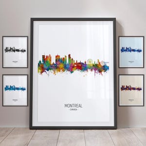 Ligne d'horizon de Montréal, Montréal Canada Cityscape Art Print Poster Portrait PX (35177)