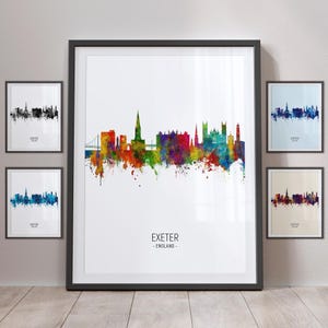 Exeter Skyline, Exeter England Cityscape Art Print Poster Portrait PX (4907)
