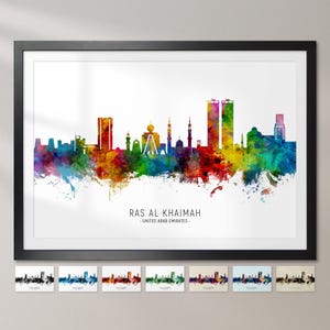 Ras Al Khaimah Skyline United Arab Emirates, Cityscape Painting Art Print Poster CX (28546)