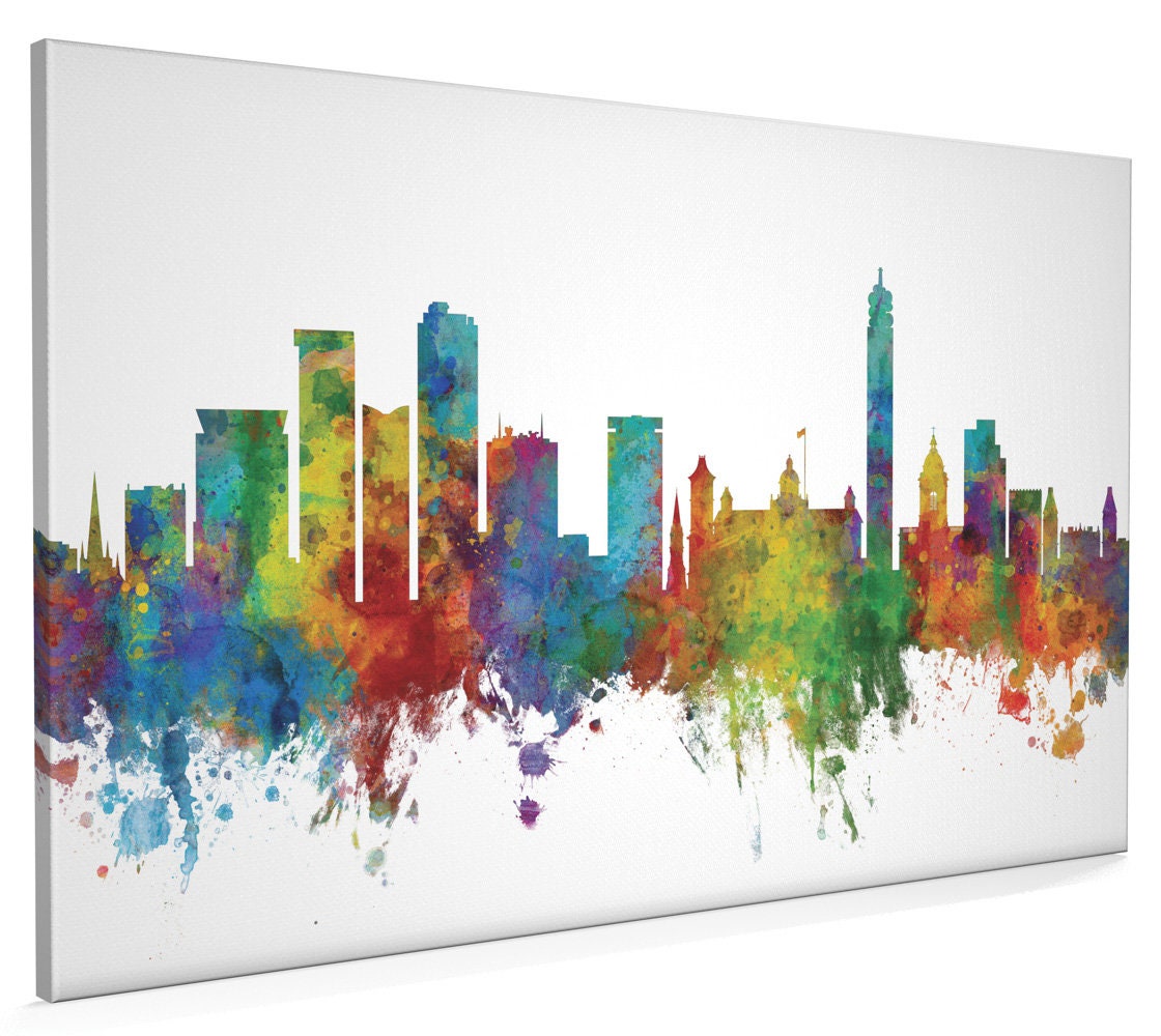 Birmingham Skyline Canvas Birmingham Cityscape Box Canvas Art Etsy UK