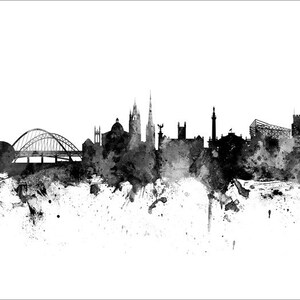 Newcastle Skyline, Newcastle England Cityscape Art Print Poster 11479 No Name