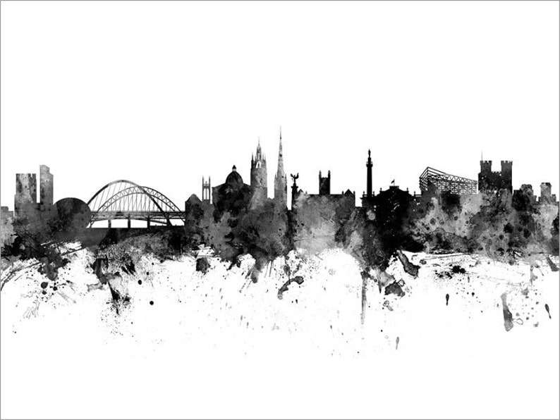 Newcastle Skyline, Newcastle England Cityscape Art Print Poster 11479 No Name