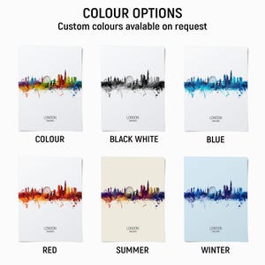 a poster with different colors of the city