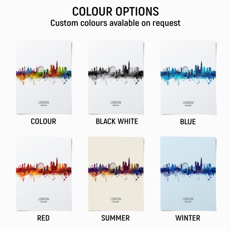 a poster with different colors of the city