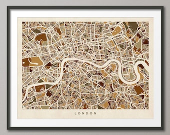 London Map, London Street Map England, Art Print (439)