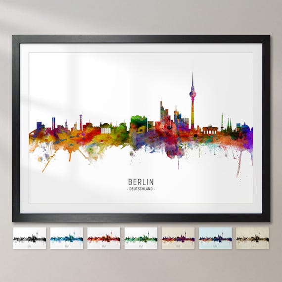 Berlin Skyline, Deutschland - Cityscape Painting Art Print Poster CX (6488)