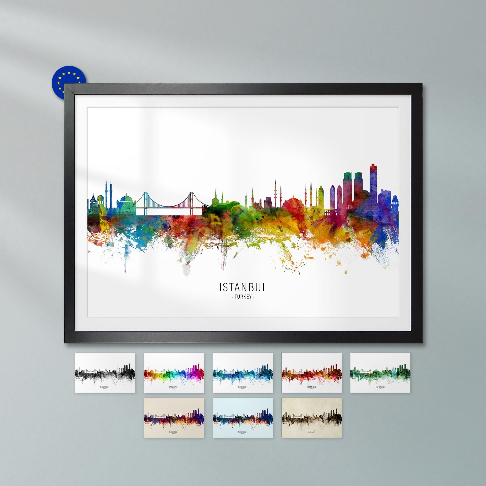 Buy Istanbul Skyline Turkey, Poster Print Cityscape Art ZX (6724