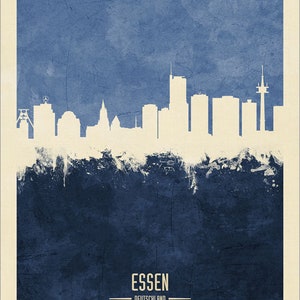 Essen Skyline, Essen Cityscape Germany, Watercolor Art Print Poster 4191 image 10