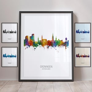 Skyline van Groningen, Groningen Nederland stadsgezicht Art Print poster portret PX (5160)