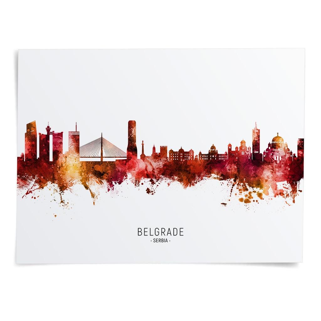 Belgrade Skyline Serbia, Cityscape Art Print Poster BX (22713