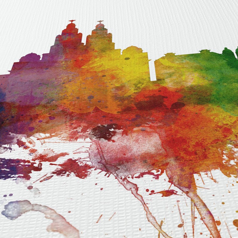 Liverpool Skyline Canvas Liverpool Cityscape Canvas Art Print Etsy