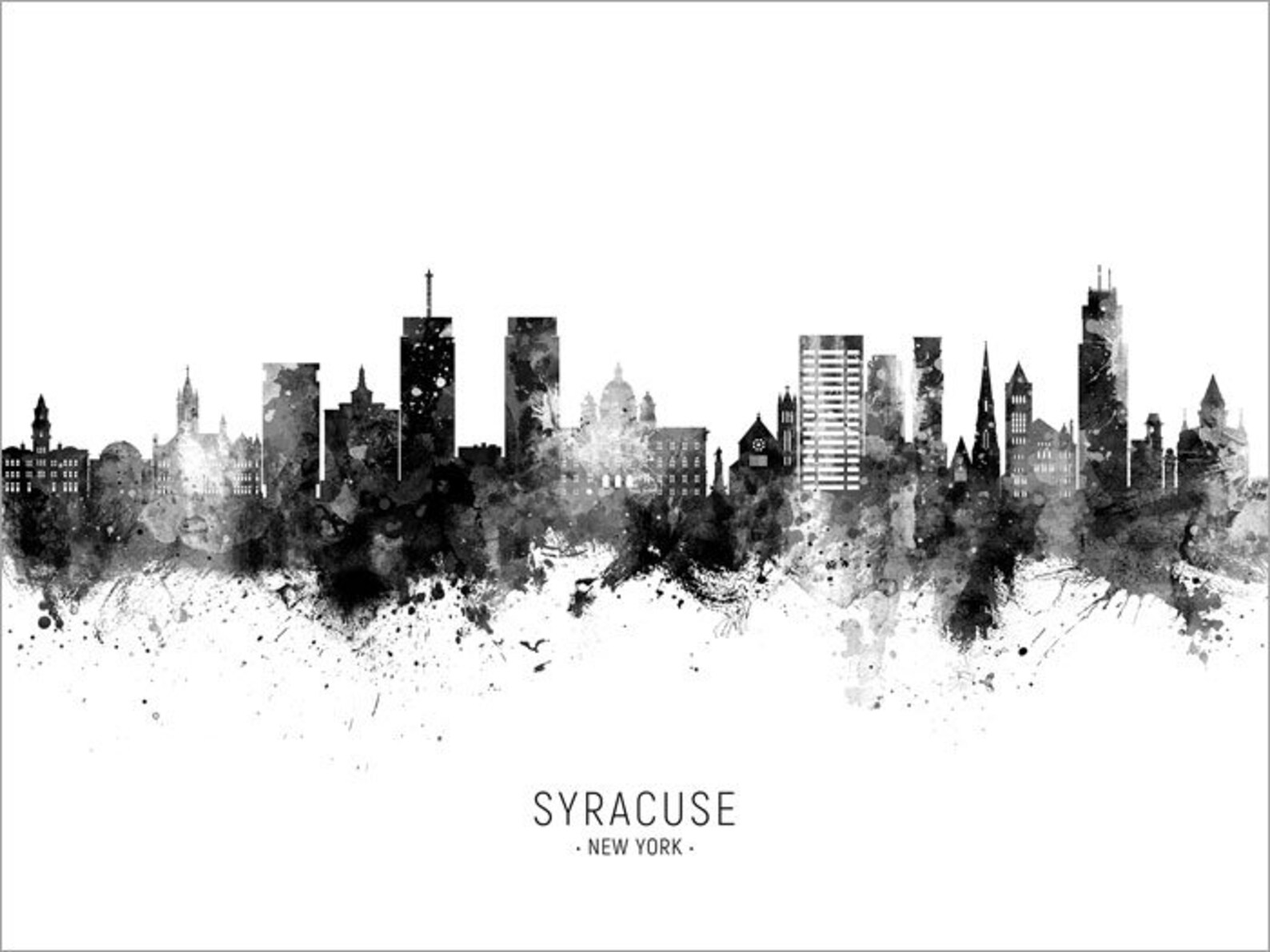 Syracuse Skyline Syracuse New York Cityscape Art Print Poster - Etsy