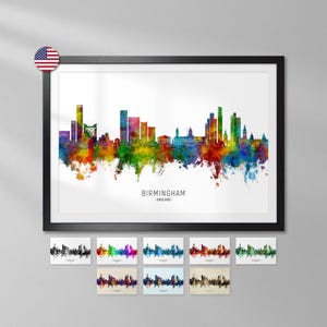 Birmingham Skyline England, Art Print Poster YX (47073)