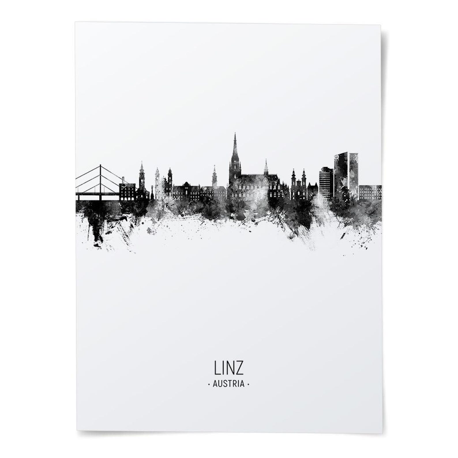 Linz Skyline, Linz Austria Cityscape Art Print Poster Portrait PX ...