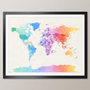 Politische Landkarte, Weltkarte, Kunstdruck - 18x24bis 24x36 LM (1275)