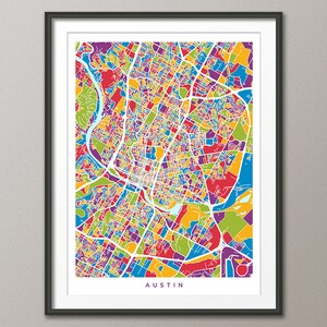 Austin Map, Austin Texas City Map, Art Print (2944)