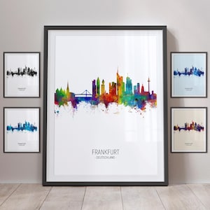 Frankfurt Skyline, Frankfurt Germany Cityscape Art Print Poster Portrait PX (5046)
