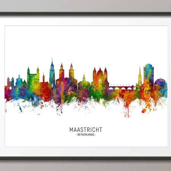 Maastricht Skyline Pays-Bas, Paysage urbain Peinture Art Imprimer Affiche CX (6826)