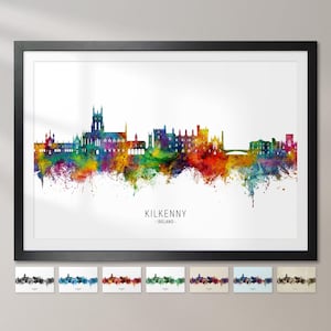 Kilkenny Skyline Ireland, Cityscape Painting Art Print Poster CX (38094)