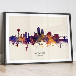 Knoxville Skyline Tennessee, Cityscape Painting Art Print Poster LX (15080)