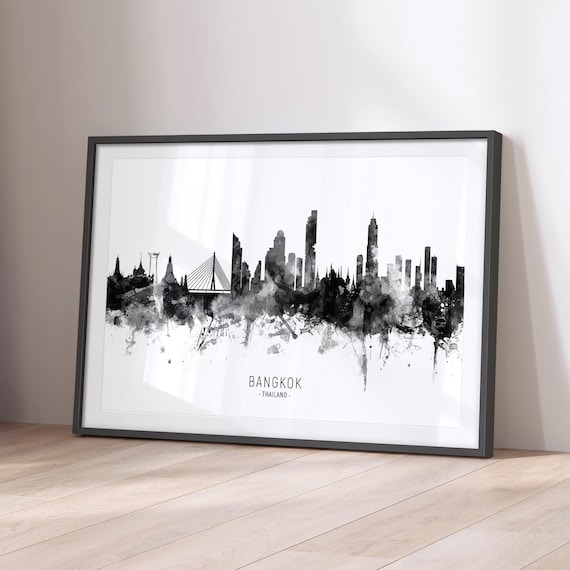 Bangkok Skyline Thailand, Cityscape Art Print Poster BX (11566) - Etsy