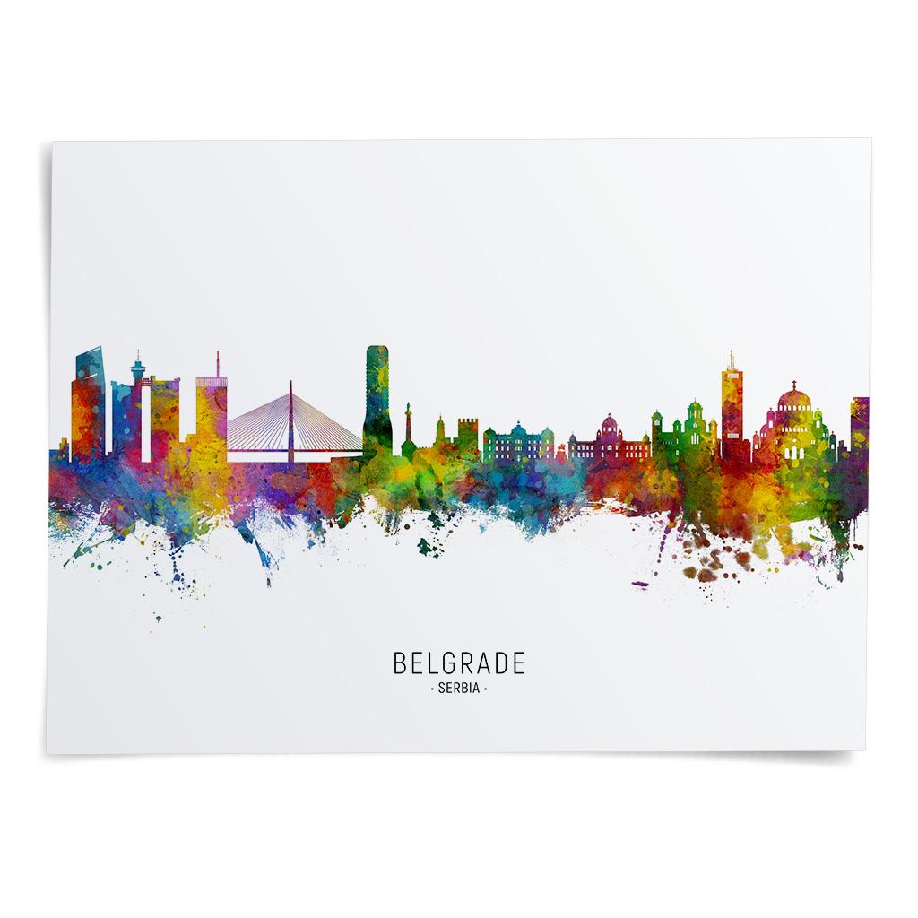 Belgrade Skyline Serbia, Cityscape Art Print Poster BX (22713