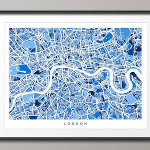 London Map, Street Map of London, Art Print (499)