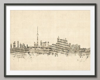 Toronto Canada Skyline Sheet Music Cityscape, Art Print (1388)