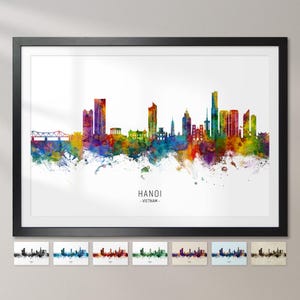Hanoi Skyline Vietnam, Stadtansicht Gemälde Kunstdruck Poster CX (32481)