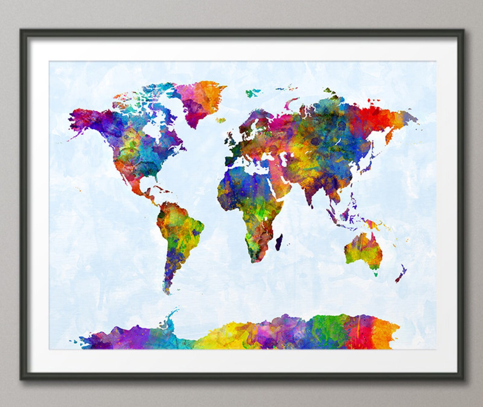 Watercolor Map of the World Map, Art Print WM (2122) - Etsy