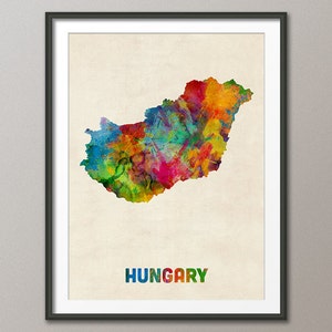 Hungary Watercolor Map, Art Print (1318)