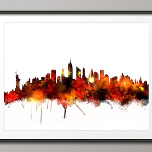 Impresión artística del horizonte de Nueva York, paisaje urbano de la ciudad de Nueva York (1068)