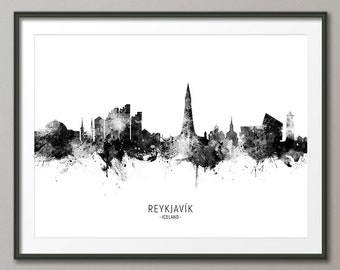 Reykjavík Skyline, Reykjavík Iceland Cityscape Art Print Poster (14790)