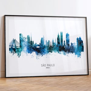 Sao Paulo Cityscape Brazil, Skyline Wall Art Poster Print RX (20784)