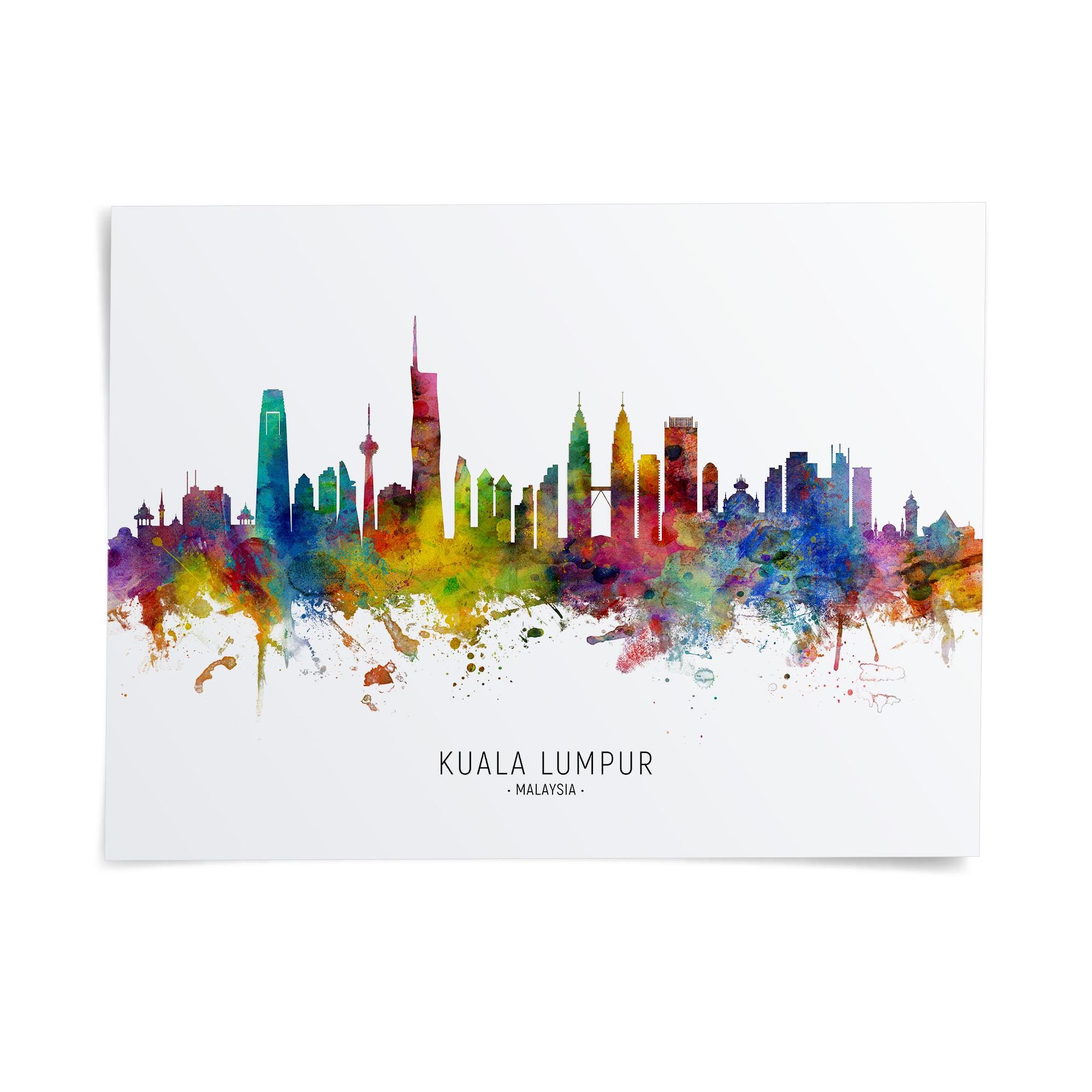 Kuala Lumpur Skyline Malaysia, Painting Art Print Poster LX (30553