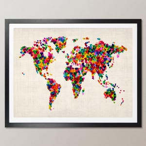 Liebesherzen Weltkarte, Art Print WM (775)