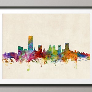 Oklahoma City Skyline Cityscape,Art Print 971 image 1