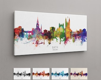 Bath Skyline England, Box Canvas Art Print (6581)