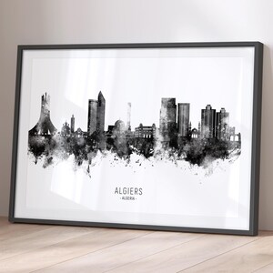 Algiers Skyline Algeria, Cityscape Painting Art Print Poster BX (30134)