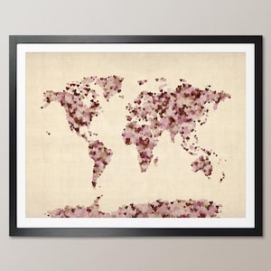 Liebesherzen Weltkarte, Art Print WM (899)