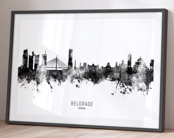Belgrade Skyline Serbia, Poster Print Cityscape Art ZX (22712) - Etsy