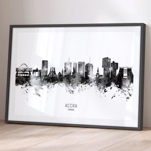 Accra Skyline Ghana, Cityscape Painting Art Print Poster BX (26860)