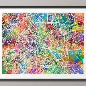 Paris France City Street Map, Art Print (1305)