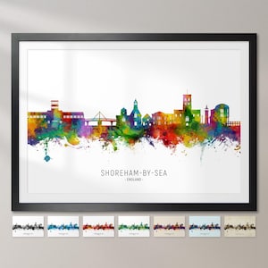 Shoreham-by-Sea Skyline England, Stadtansicht Gemälde Kunstdruck Poster CX (34592)