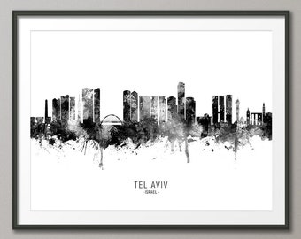 Tel Aviv Skyline, Tel Aviv Israel Cityscape Art Print Poster (11692)