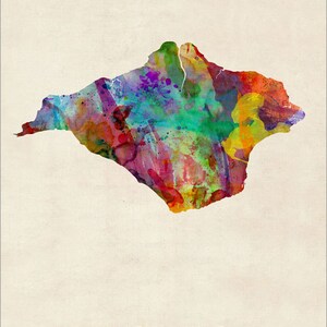 Isle of Wight Watercolor Map, Art Print 518 image 3