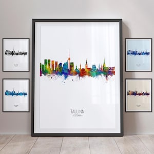 Tallinn Skyline, Tallinn Estonia Cityscape Art Print Poster Portrait PX (14927)